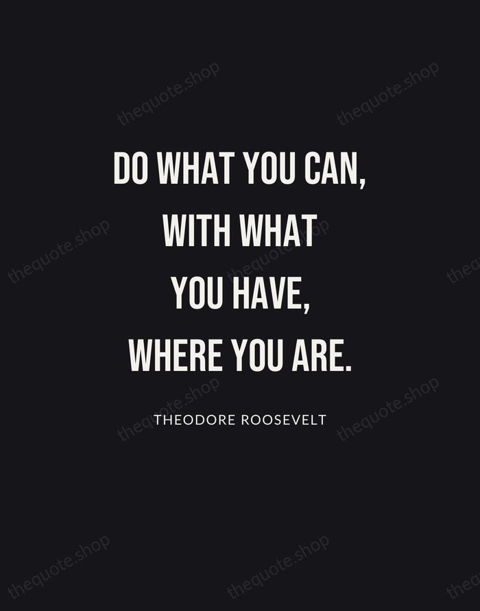 Do what you can, with what you have, where you are. — Theodore Roosevelt | Printable Wall Art — Poster Condensed