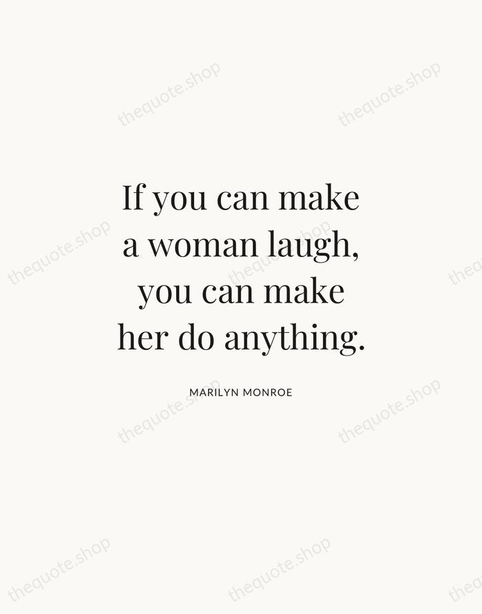 If you can make a woman laugh, you can make her do… — Marilyn Monroe | Printable Wall Art — Atelier Serif
