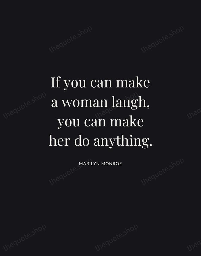 If you can make a woman laugh, you can make her do… — Marilyn Monroe | Printable Wall Art — Midnight Serif