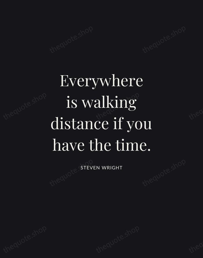 Everywhere is walking distance if you have the time. — Steven Wright | Printable Wall Art — Midnight Serif
