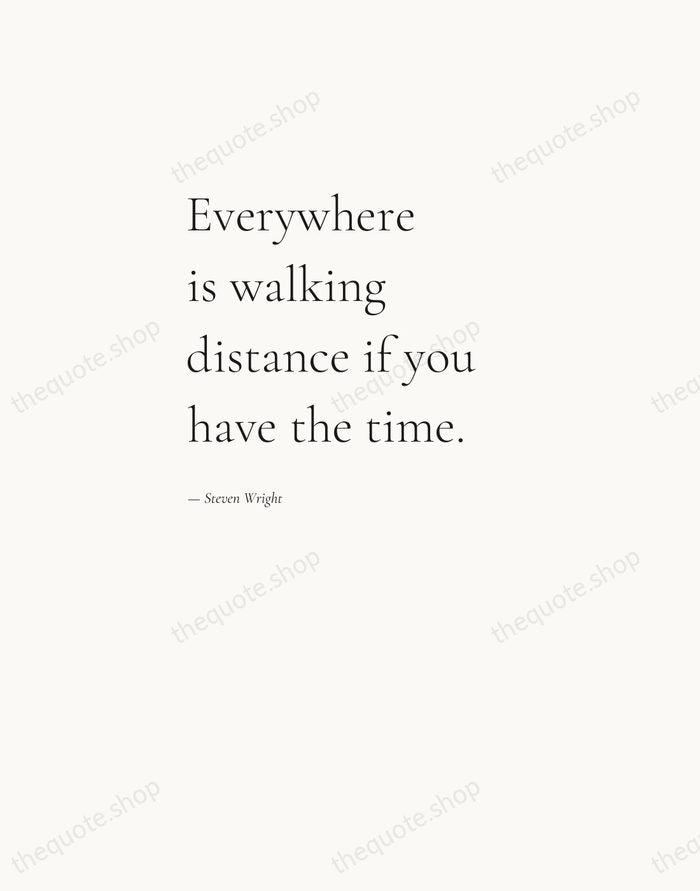 Everywhere is walking distance if you have the time. — Steven Wright — Editorial Left Serif