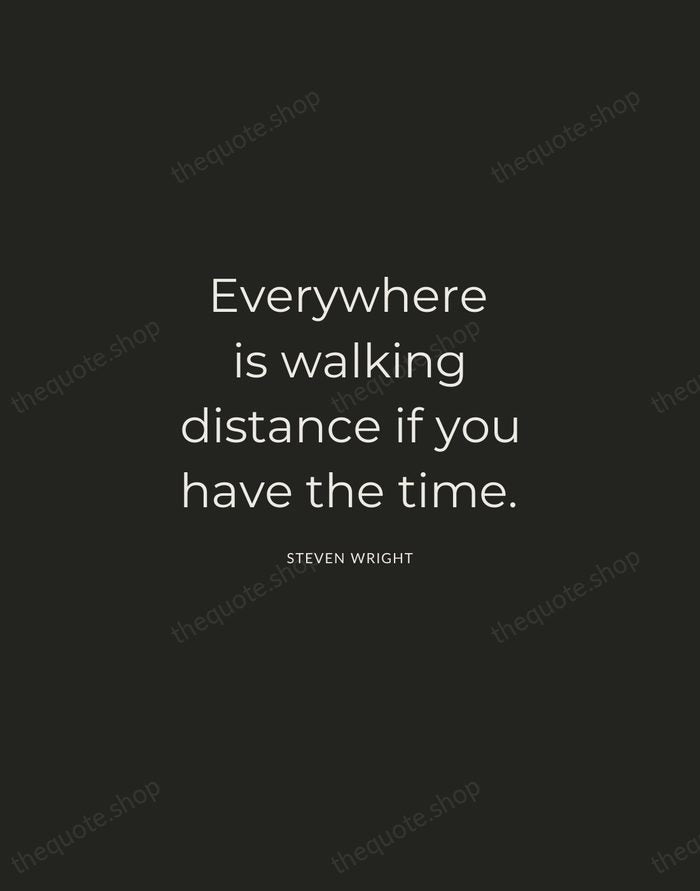 Everywhere is walking distance if you have the time. — Steven Wright — Charcoal Sans