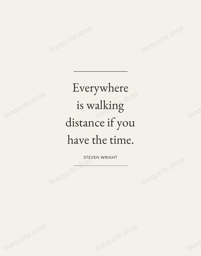 Everywhere is walking distance if you have the time. — Steven Wright — Gallery Frame
