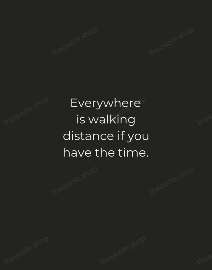 Everywhere is walking distance if you have the time. — Steven Wright — Tracked Caps Unsigned