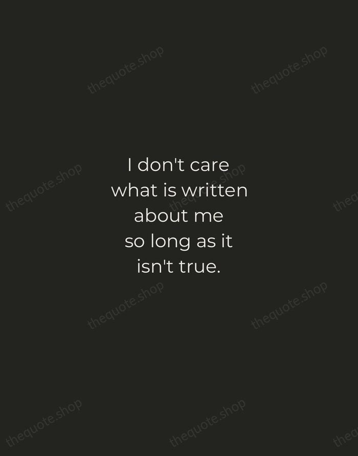 I don't care what is written about me so long as it… — Dorothy Parker — Tracked Caps Unsigned