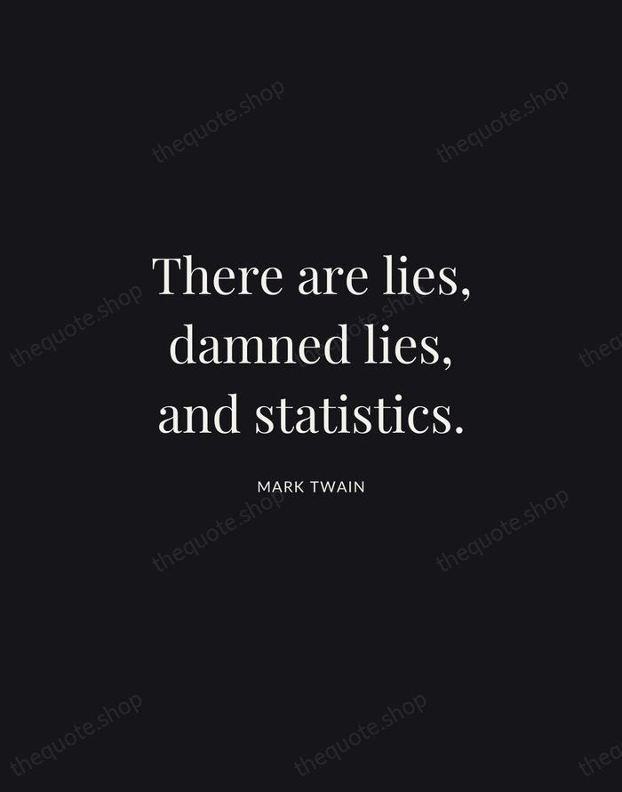 There are lies, damned lies, and statistics. — Mark Twain | Printable Wall Art — Midnight Serif