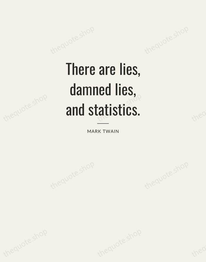 There are lies, damned lies, and statistics. — Mark Twain — Letterpress Caps