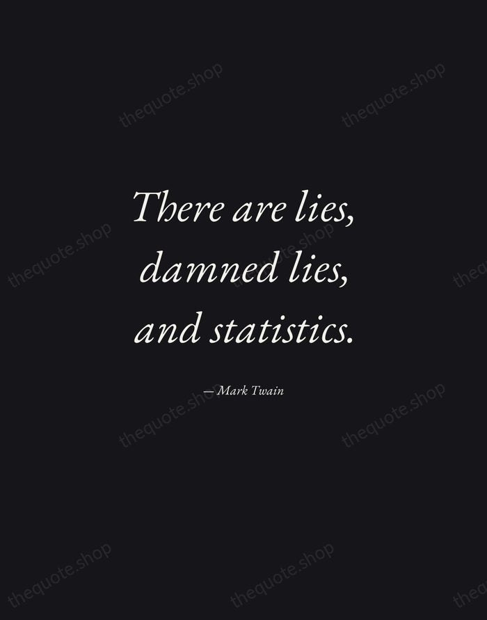 There are lies, damned lies, and statistics. — Mark Twain — Manuscript Italic