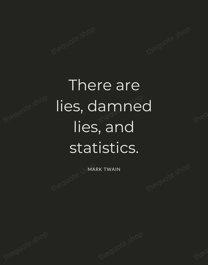 There are lies, damned lies, and statistics. — Mark Twain — Charcoal Sans