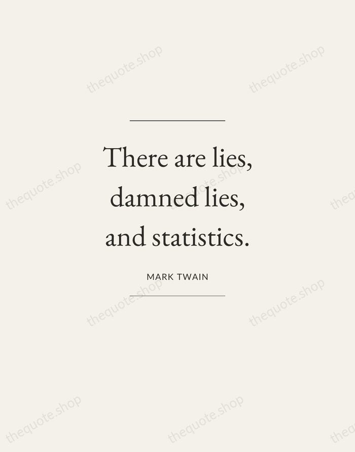 There are lies, damned lies, and statistics. — Mark Twain — Gallery Frame
