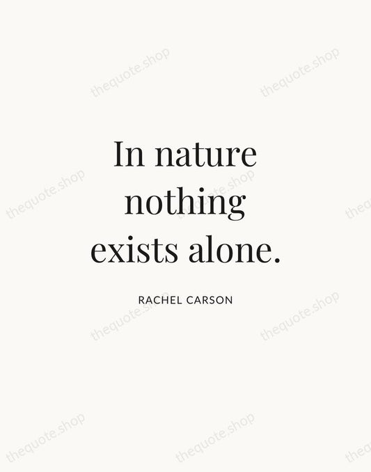 In nature nothing exists alone. — Rachel Carson | Printable Wall Art — Atelier Serif