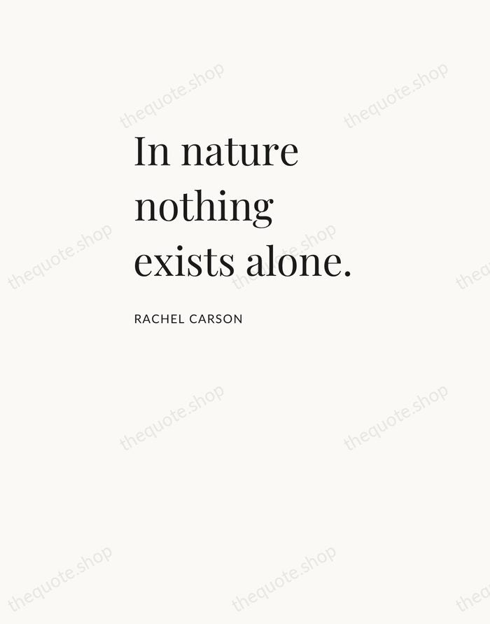 In nature nothing exists alone. — Rachel Carson — Asymmetric Left