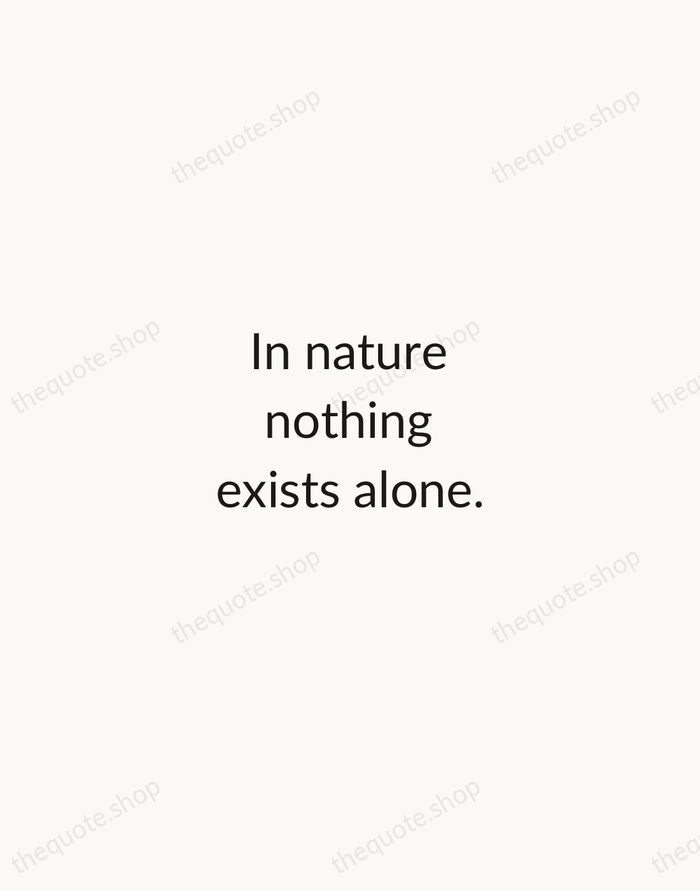 In nature nothing exists alone. — Rachel Carson — Minimal Unsigned