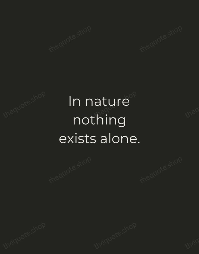In nature nothing exists alone. — Rachel Carson — Tracked Caps Unsigned
