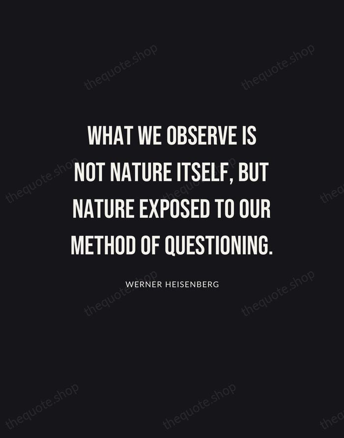 What we observe is not nature itself, but nature exposed to our… — Werner Heisenberg | Printable Wall Art — Poster Condensed