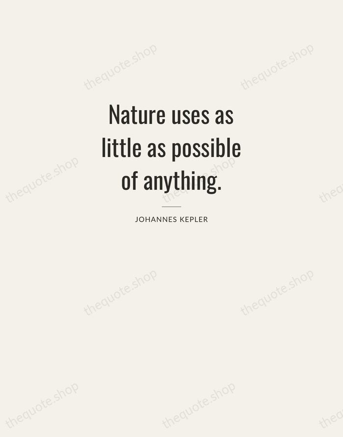 Nature uses as little as possible of anything. — Johannes Kepler — Letterpress Caps