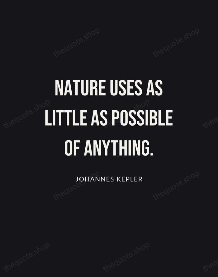 Nature uses as little as possible of anything. — Johannes Kepler | Printable Wall Art — Poster Condensed