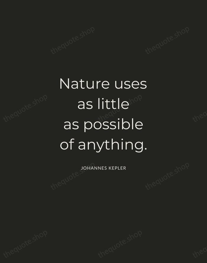 Nature uses as little as possible of anything. — Johannes Kepler — Charcoal Sans