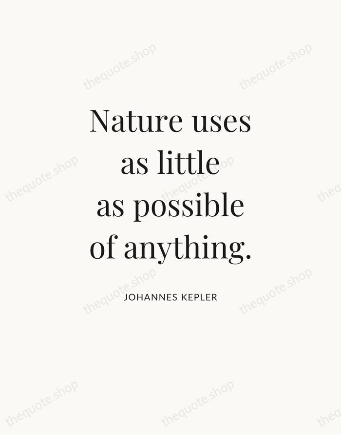 Nature uses as little as possible of anything. — Johannes Kepler — Statement Serif