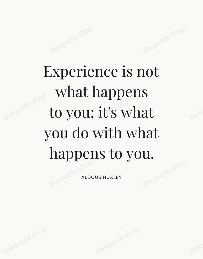 Experience is not what happens to you; it's what you do with… — Aldous Huxley — Statement Serif