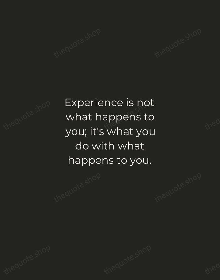 Experience is not what happens to you; it's what you do with… — Aldous Huxley — Tracked Caps Unsigned