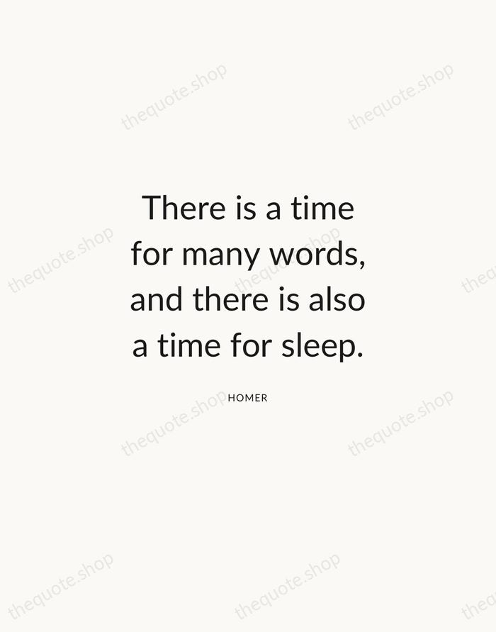 There is a time for many words, and there is also a… — Homer — Modern Sans Calm