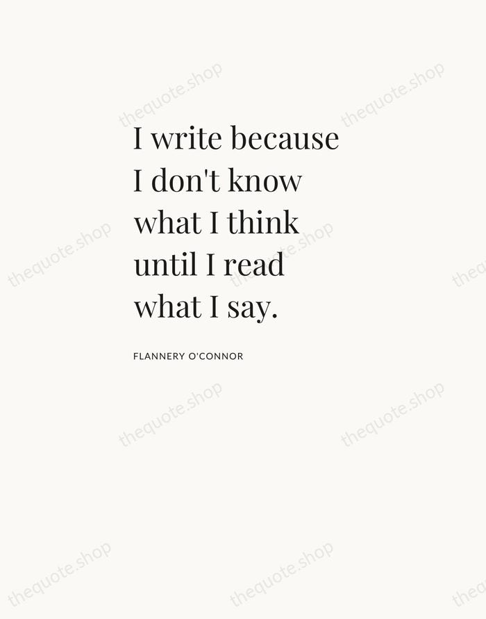 I write because I don't know what I think until I read… — Flannery O'Connor — Asymmetric Left