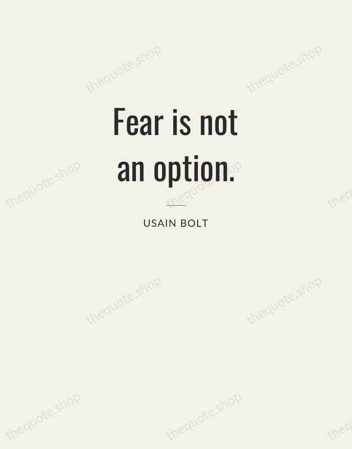 Fear is not an option. — Usain Bolt — Letterpress Caps