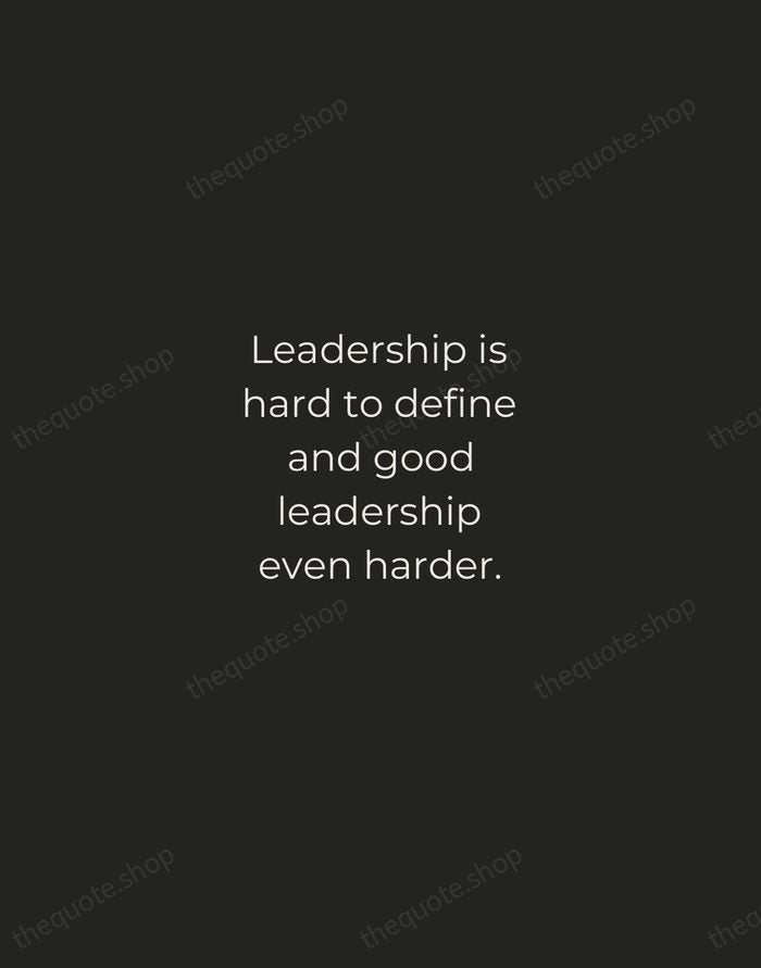 Leadership is hard to define and good leadership even harder. — Indra Nooyi — Tracked Caps Unsigned