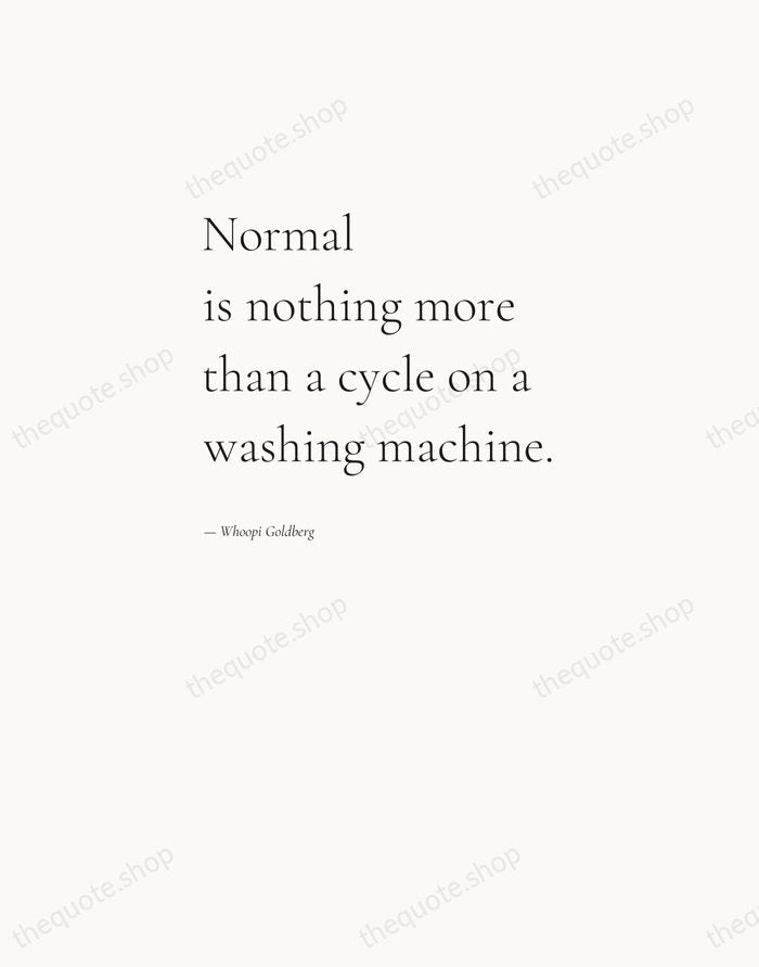Normal is nothing more than a cycle on a washing machine. — Whoopi Goldberg — Editorial Left Serif