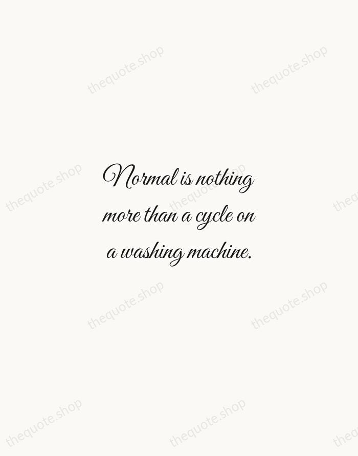 Normal is nothing more than a cycle on a washing machine. — Whoopi Goldberg — Script Whisper