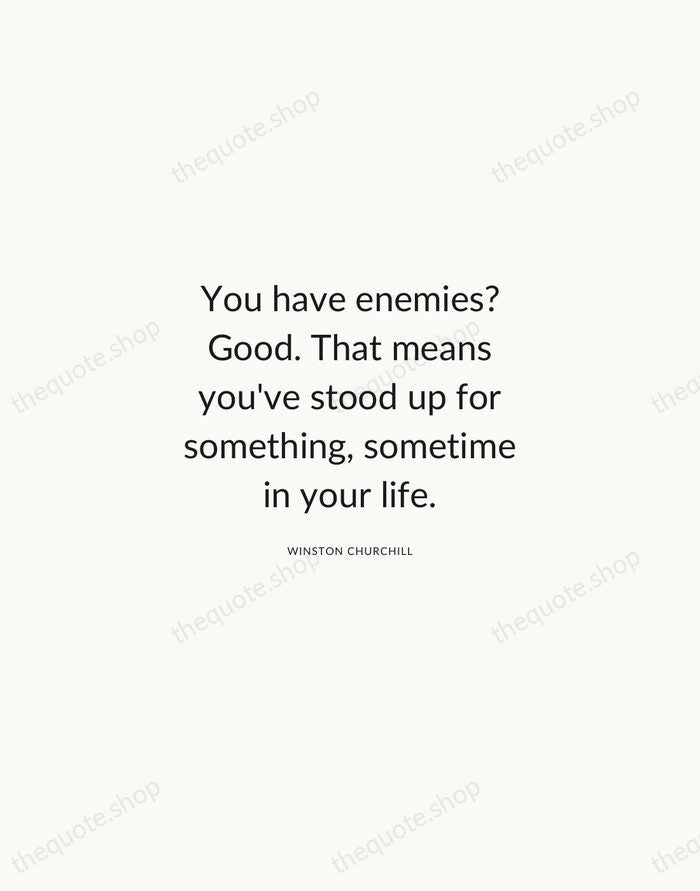 You have enemies? Good. That means you've stood up for something, sometime… — Winston Churchill — Modern Sans Calm