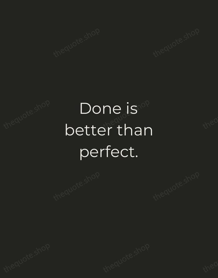 Done is better than perfect. — Sheryl Sandberg — Tracked Caps Unsigned