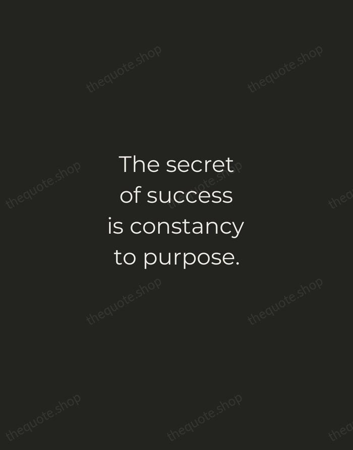The secret of success is constancy to purpose. — Benjamin Disraeli — Tracked Caps Unsigned