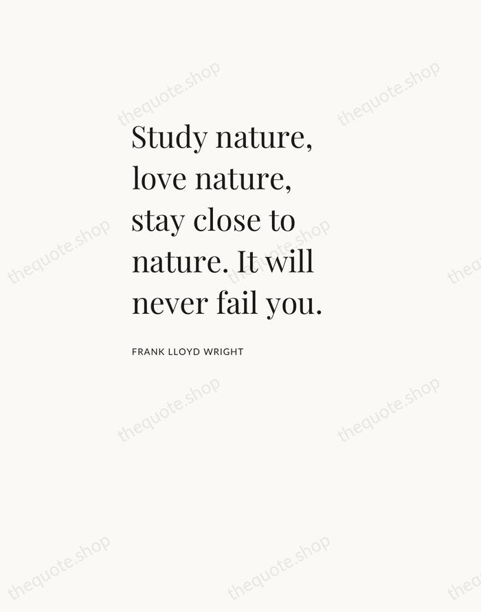 Study nature, love nature, stay close to nature. It will never fail… — Frank Lloyd Wright — Asymmetric Left