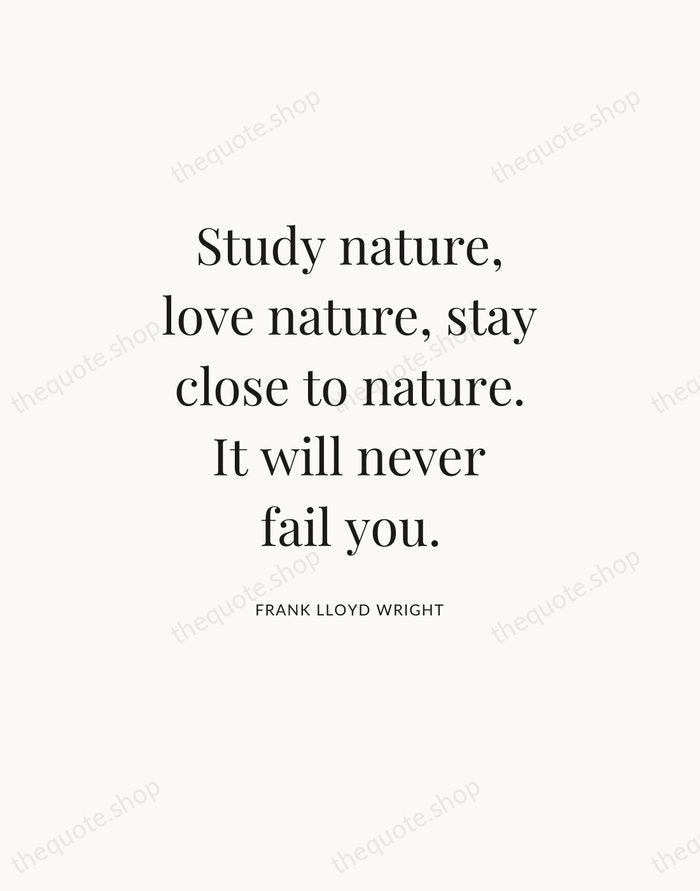Study nature, love nature, stay close to nature. It will never fail… — Frank Lloyd Wright — Statement Serif