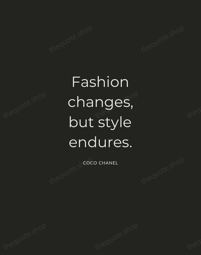 Fashion changes, but style endures. — Coco Chanel — Charcoal Sans
