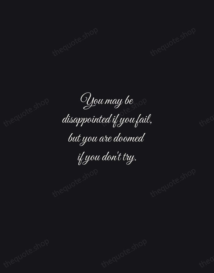 You may be disappointed if you fail, but you are doomed if… — Milton Hershey — Night Script