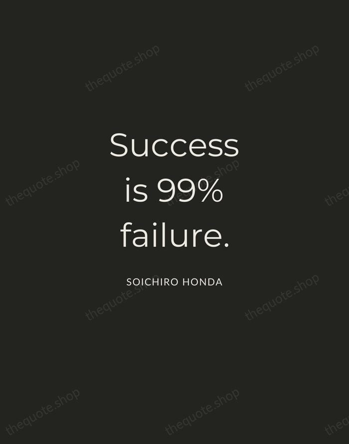 Success is 99% failure. — Soichiro Honda — Charcoal Sans