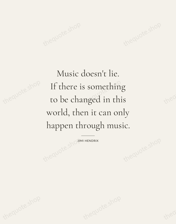 Music doesn't lie. If there is something to be changed in this… — Jimi Hendrix — Gallery Rule
