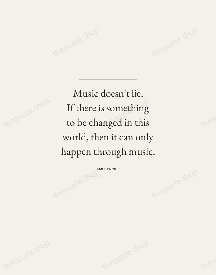 Music doesn't lie. If there is something to be changed in this… — Jimi Hendrix — Gallery Frame
