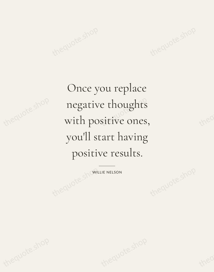 Once you replace negative thoughts with positive ones, you'll start having positive… — Willie Nelson — Gallery Rule