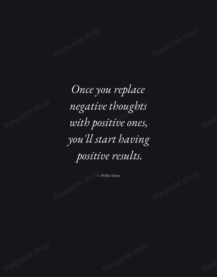 Once you replace negative thoughts with positive ones, you'll start having positive… — Willie Nelson — Manuscript Italic