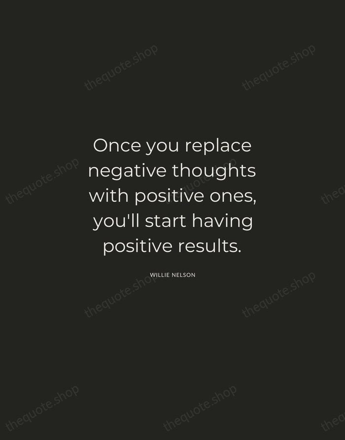 Once you replace negative thoughts with positive ones, you'll start having positive… — Willie Nelson — Charcoal Sans
