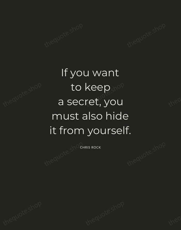 If you want to keep a secret, you must also hide it… — Chris Rock — Charcoal Sans
