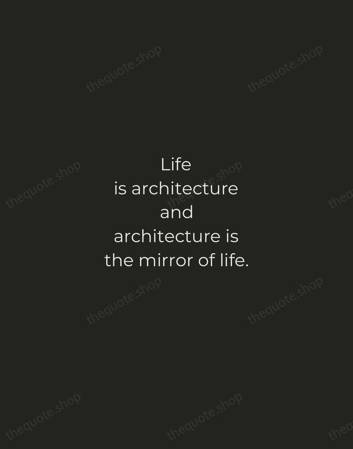 Life is architecture and architecture is the mirror of life. — I. M. Pei — Tracked Caps Unsigned