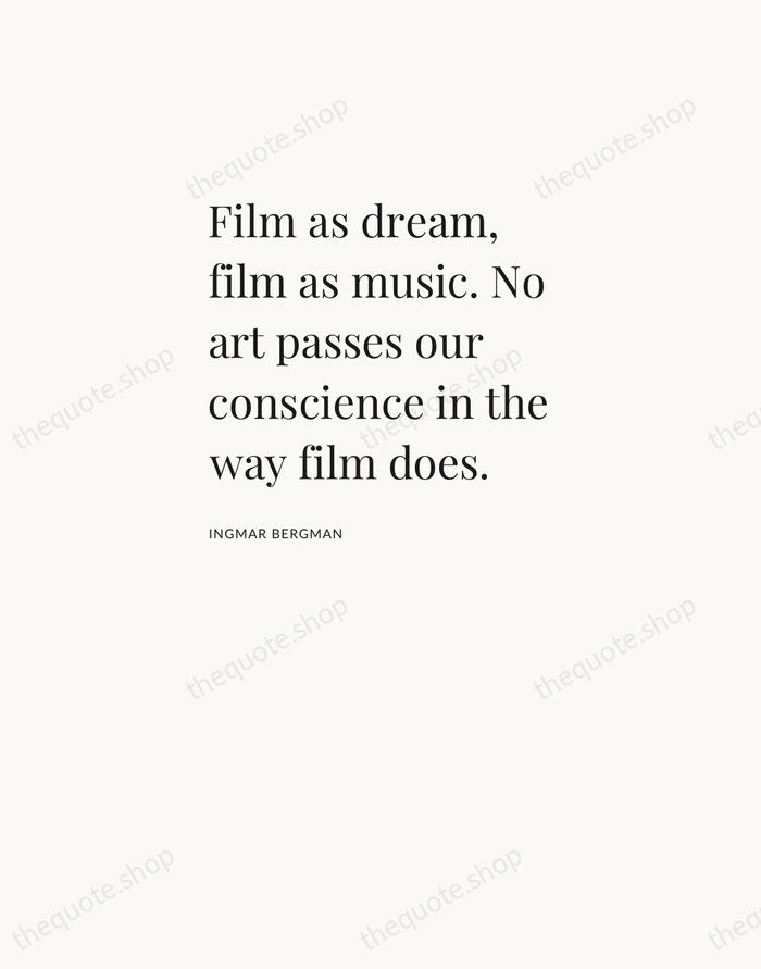 Film as dream, film as music. No art passes our conscience in… — Ingmar Bergman — Asymmetric Left
