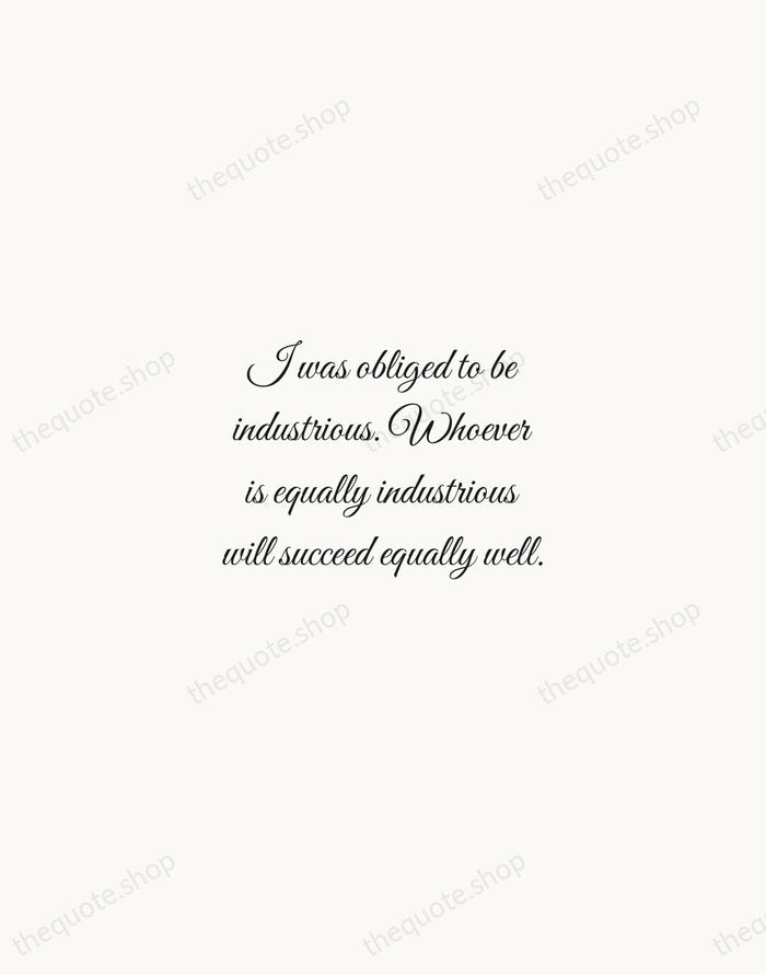 I was obliged to be industrious. Whoever is equally industrious will succeed… — Johann Sebastian Bach — Script Whisper