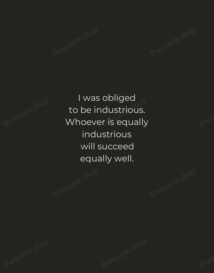 I was obliged to be industrious. Whoever is equally industrious will succeed… — Johann Sebastian Bach — Tracked Caps Unsigned