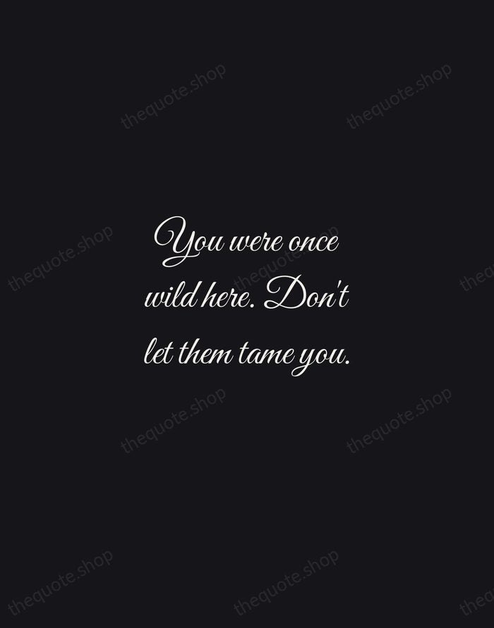 You were once wild here. Don't let them tame you. — Isadora Duncan — Night Script